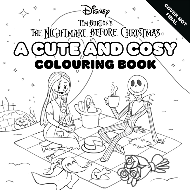 Book cover for Disney Tim Burton's The Nightmare Before Christmas: A Cute and Cosy Colouring Book